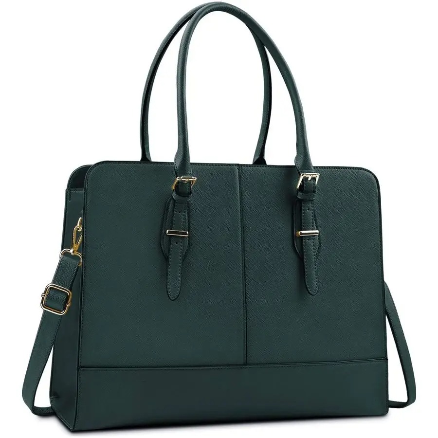 Women’s Leather Work Tote – 15.6” Laptop, Waterproof Business Briefcase