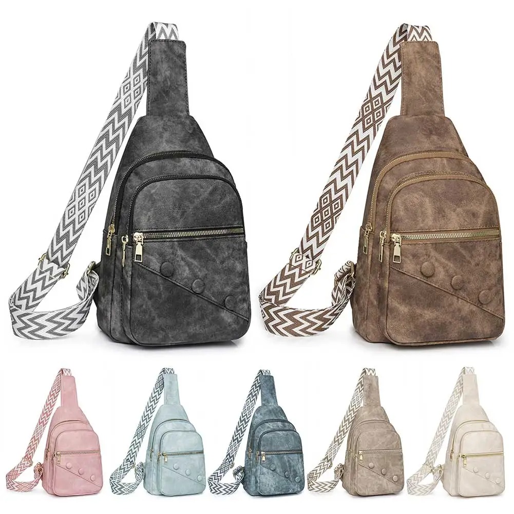 PU Leather Chest Shoulder Bag for Men & Women – Stylish Crossbody Phone Purse with Adjustable Strap for Work, Travel & Shopping