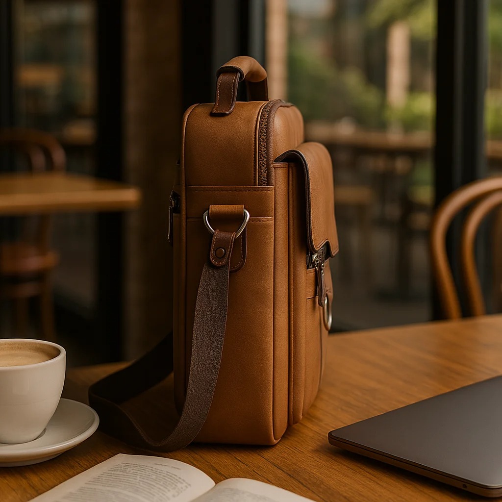 Men’s Vintage PU Leather Messenger Crossbody Bag - Image 4