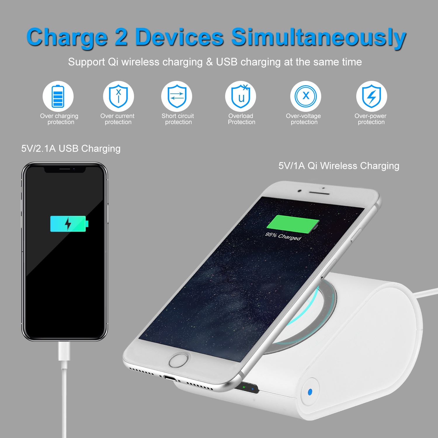 1Pc 10400mAh Qi Wireless Charging Power Bank For IOS Phone XS MAX XR Galaxy S10 S9 Note 9 - Image 4