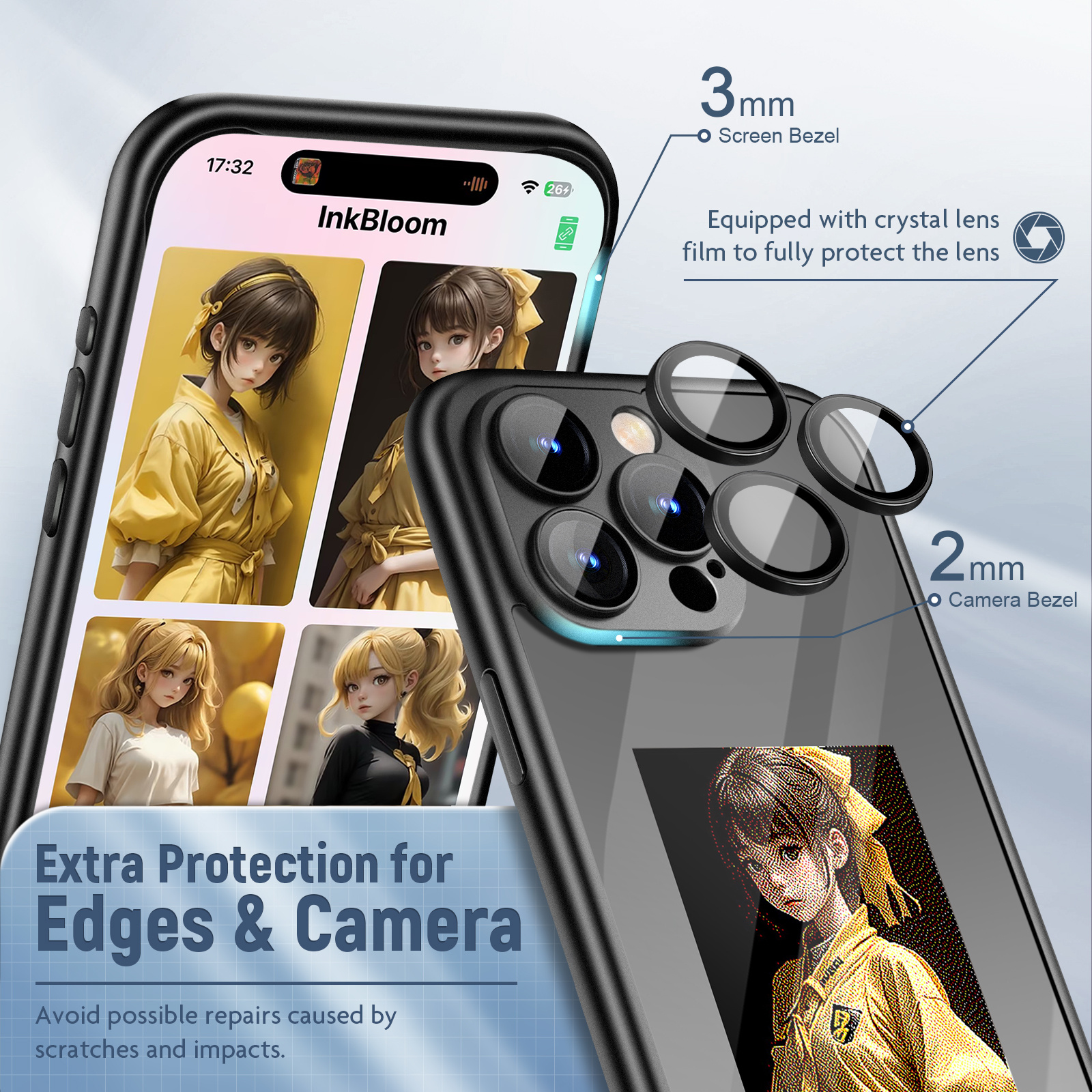 IPhone15 PRO PROMAX NFC Ink Screen Flip Phone Case Smart Creative DIY Custom All-Inclusive Case