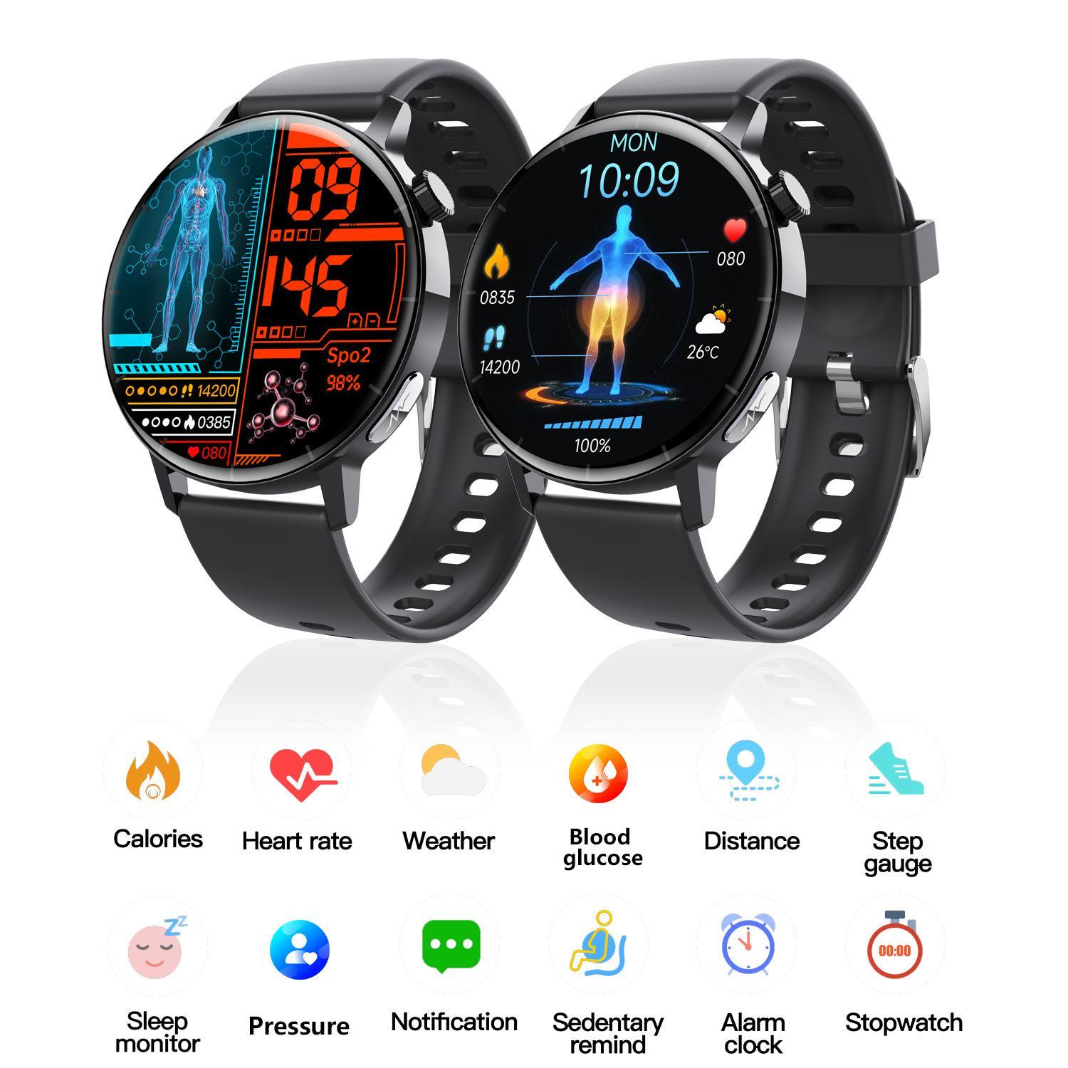 Smart Watch Non-Invasive Blood Glucose Body Temperature Blood Pressure Blood Oxygen Automatic Measurement ECG Ppg Blood Lipid Health Manager - Image 5