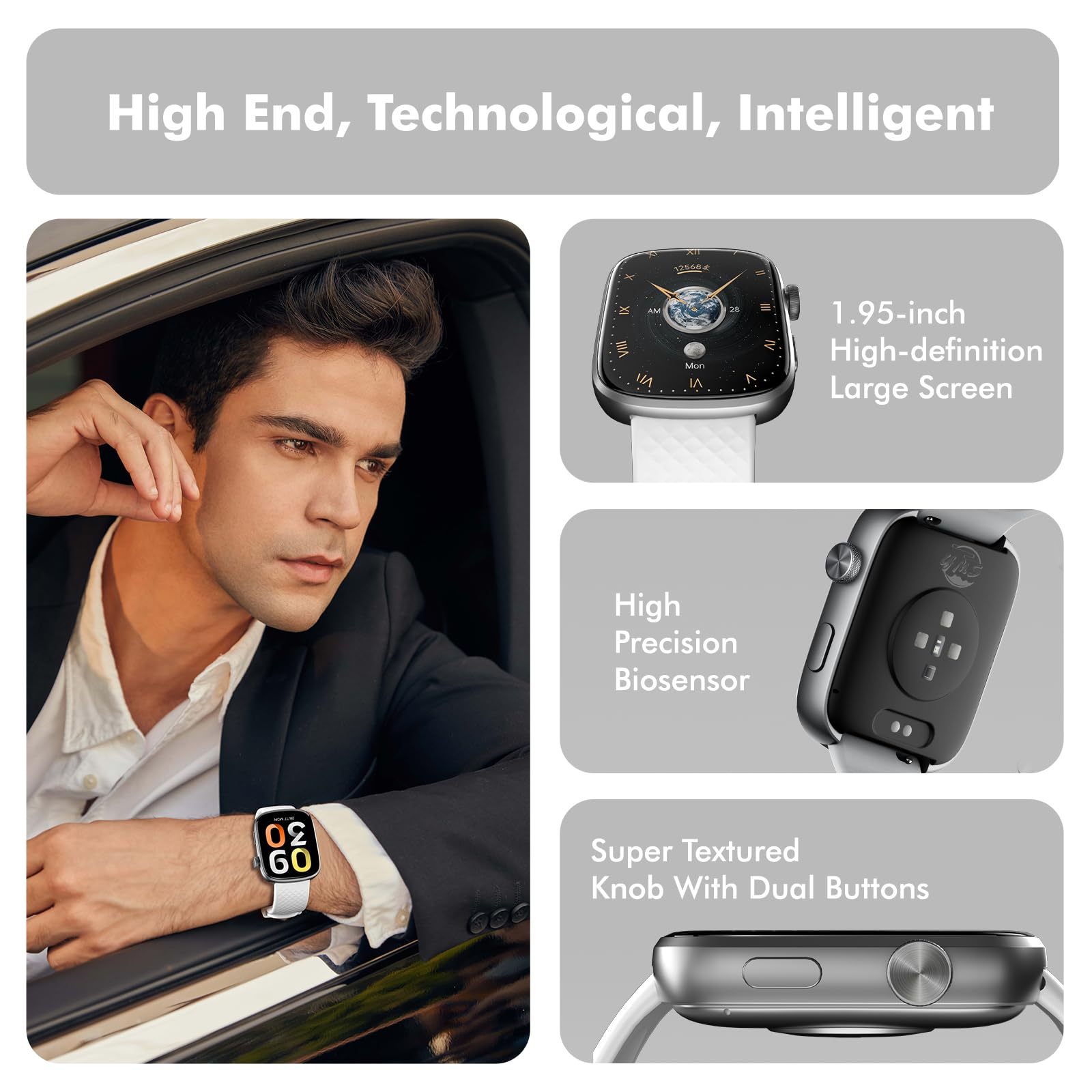 Smart Watch Bluetooth Call &1.95 HD Screen -Heart Rate SpO2 Sleep Monitor, 3ATM Waterproof Fitness Tracker For IoS Android - Image 5