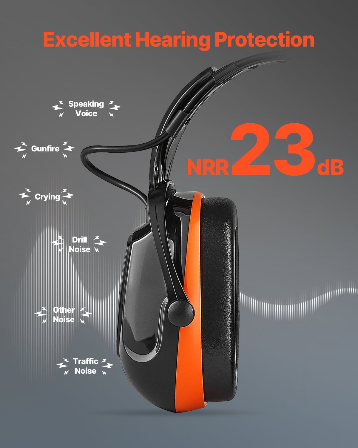 Safety Earmuffs Bluetooth Hearing Protection Ear Muffs Noise Reduction NRR24dB,Bluetooth Headphones Earmuffs - Image 3
