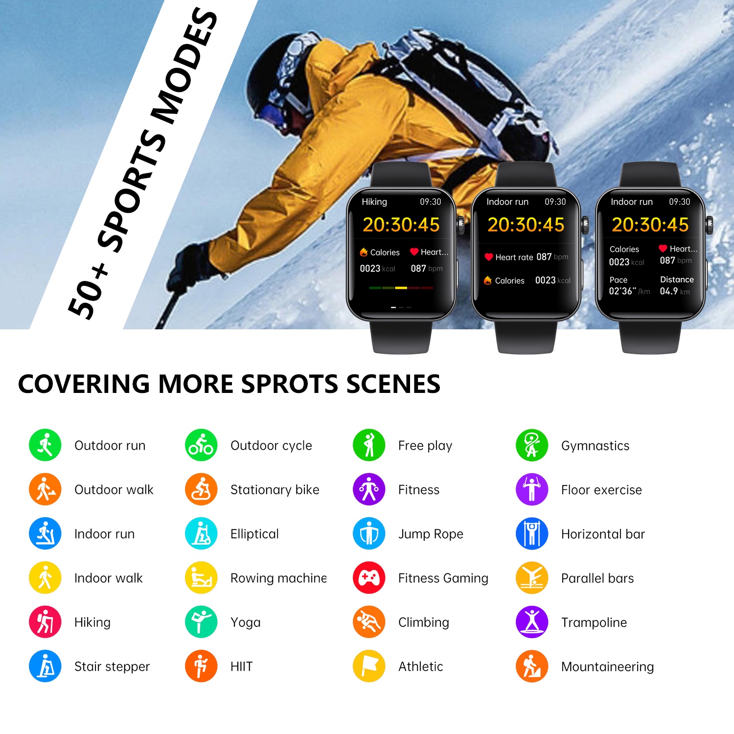 Smart Watch For Men Women Healthy Mornitoring Ips Screen Fitness Tracker With Bluetooth Call IP67 Waterproof Heart Rate Sleep SpO2 Monitor Pedometer Multiple Sports 7 Days Battery Life - Image 3