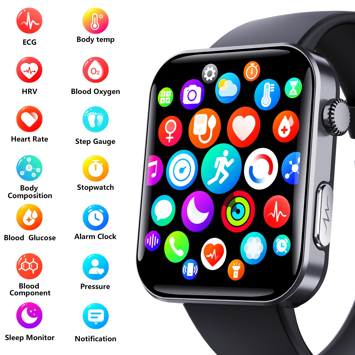 Smart Watch For Men Women Healthy Mornitoring Ips Screen Fitness Tracker With Bluetooth Call IP67 Waterproof Heart Rate Sleep SpO2 Monitor Pedometer Multiple Sports 7 Days Battery Life - Image 6