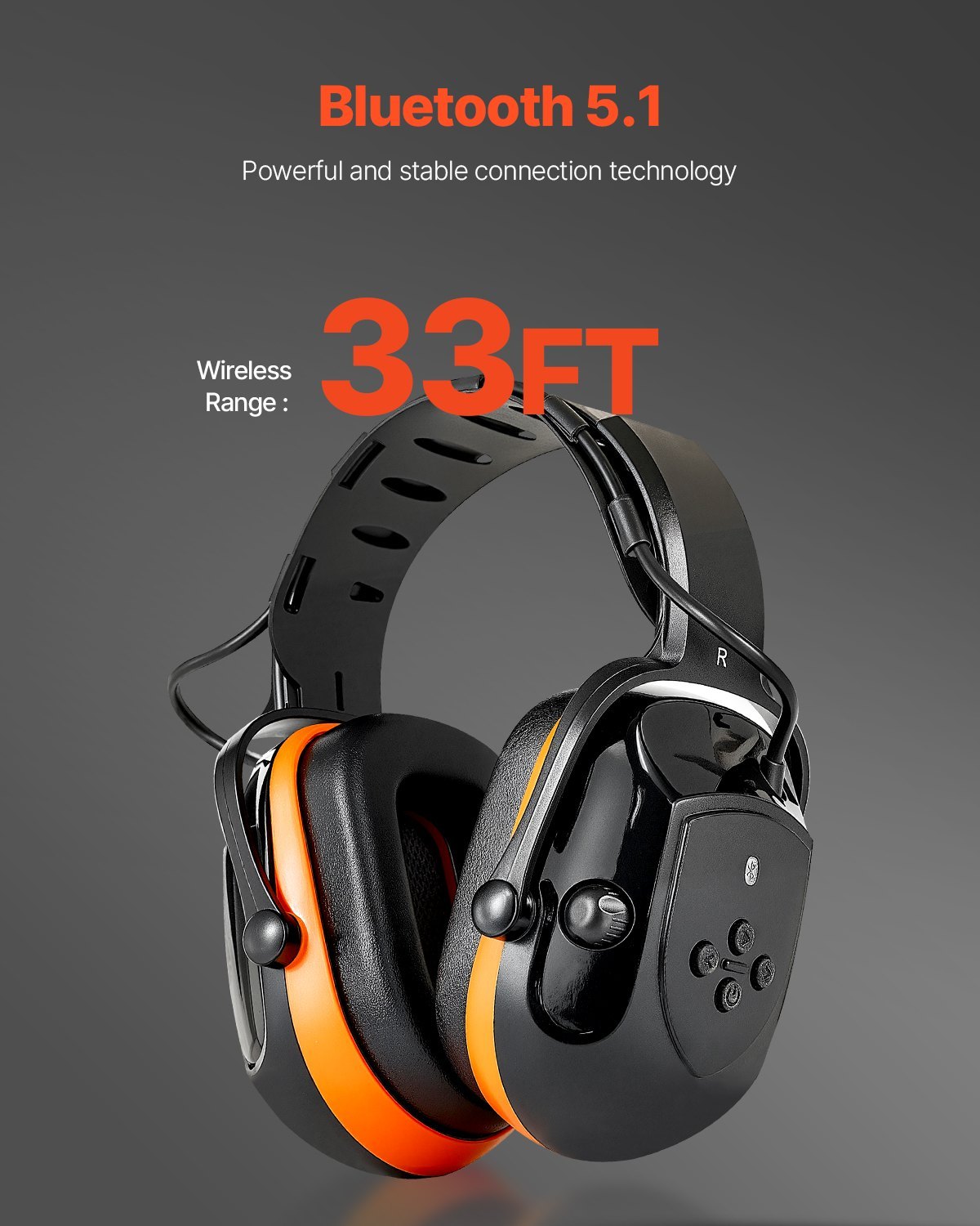Safety Earmuffs Bluetooth Hearing Protection Ear Muffs Noise Reduction NRR24dB,Bluetooth Headphones Earmuffs - Image 2