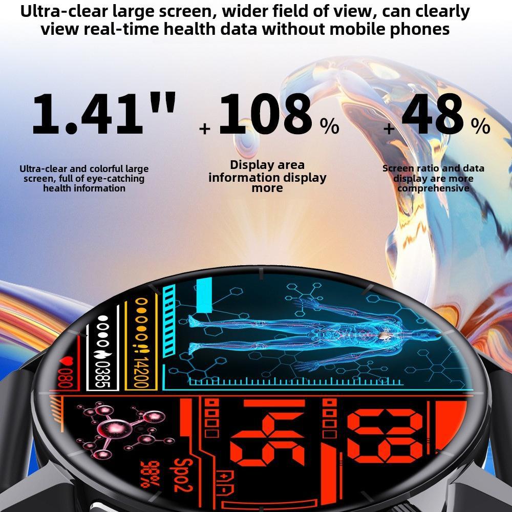 Smart Watch Non-Invasive Blood Glucose Body Temperature Blood Pressure Blood Oxygen Automatic Measurement ECG Ppg Blood Lipid Health Manager - Image 3