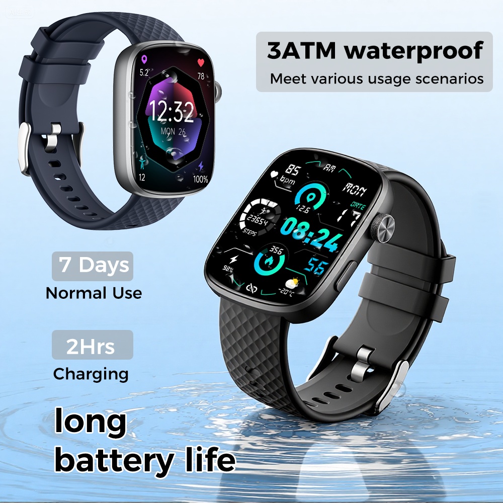 Smart Watch Bluetooth Call &1.95 HD Screen -Heart Rate SpO2 Sleep Monitor, 3ATM Waterproof Fitness Tracker For IoS Android - Image 2