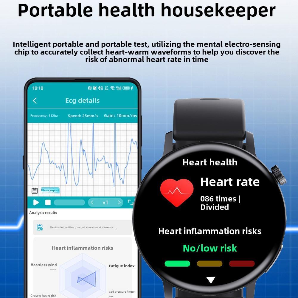 Smart Watch Non-Invasive Blood Glucose Body Temperature Blood Pressure Blood Oxygen Automatic Measurement ECG Ppg Blood Lipid Health Manager - Image 2
