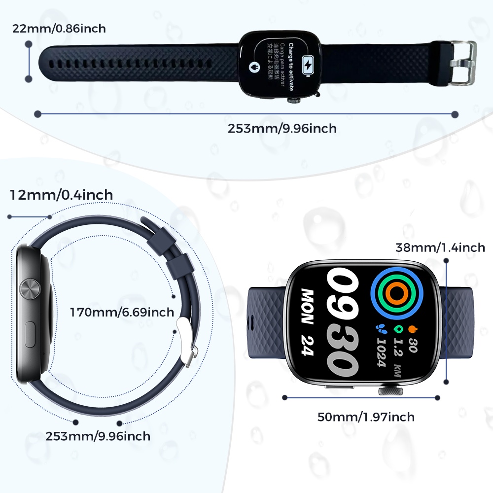 Smart Watch Bluetooth Call &1.95 HD Screen -Heart Rate SpO2 Sleep Monitor, 3ATM Waterproof Fitness Tracker For IoS Android - Image 8