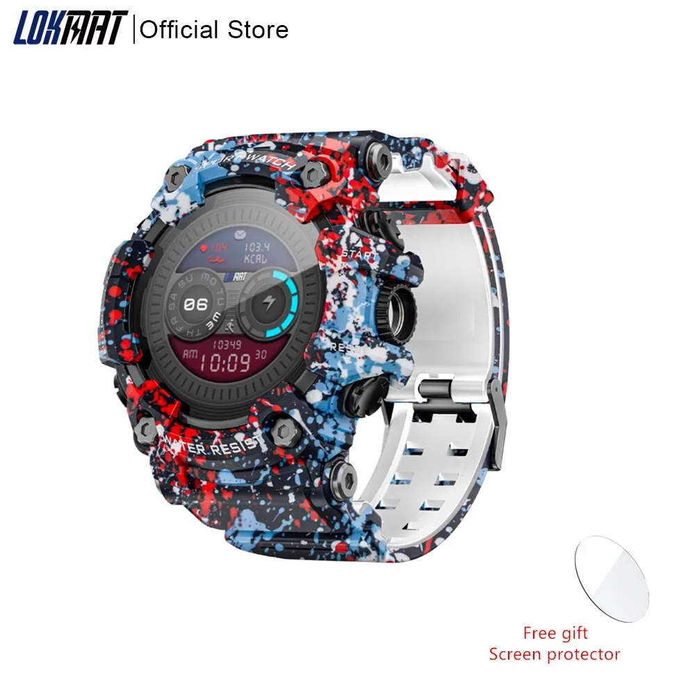 LOKMAT ATTACK-GT Rugged Smartwatch – Bluetooth Calls, Waterproof, Military-Grade, Flashlight