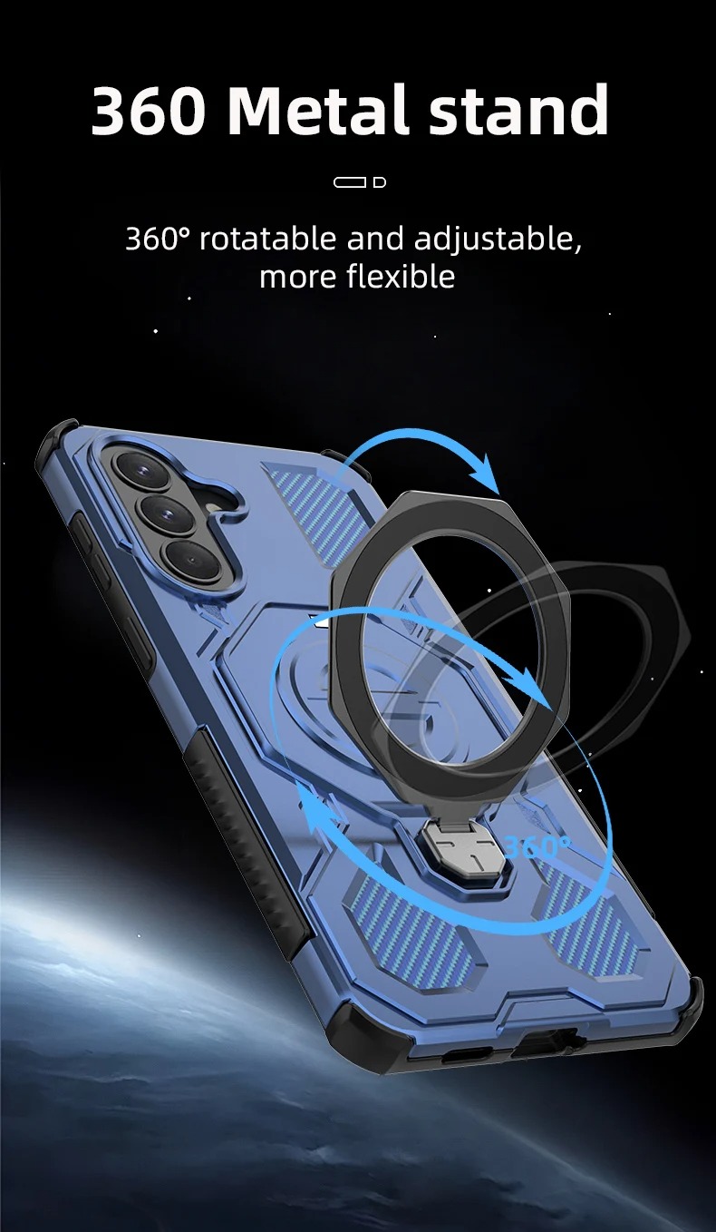 Magnetic Ring Armor Case for Samsung Galaxy A Series & S Series – Includes Mobile Phone Bag - Image 5