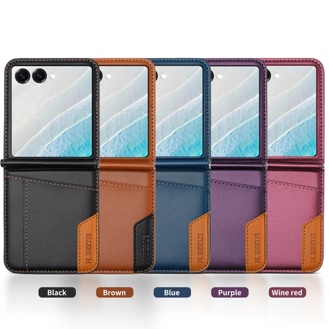 Flip Leather Wallet Case for Samsung Galaxy Z Flip 3–7 – Card Holder Book Cover