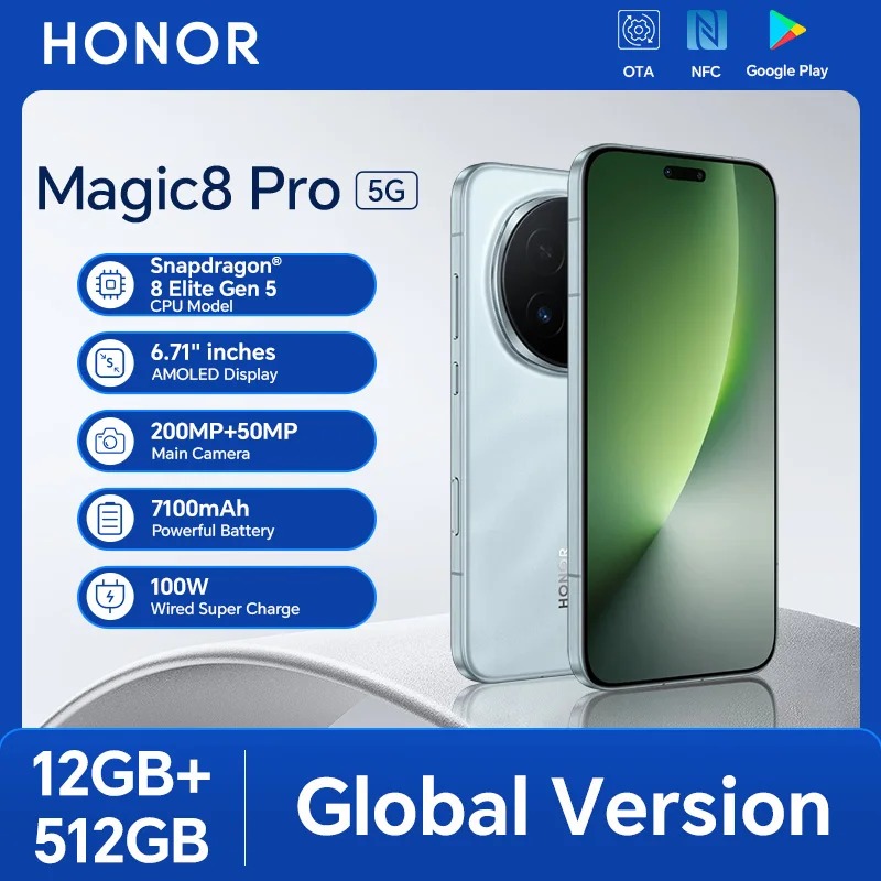 HONOR Magic8 Pro Global – 12GB+512GB, 6.71" 120Hz OLED, 200MP Cameras, 7100mAh Battery, 100W SuperCharge, Android 16 - Image 8