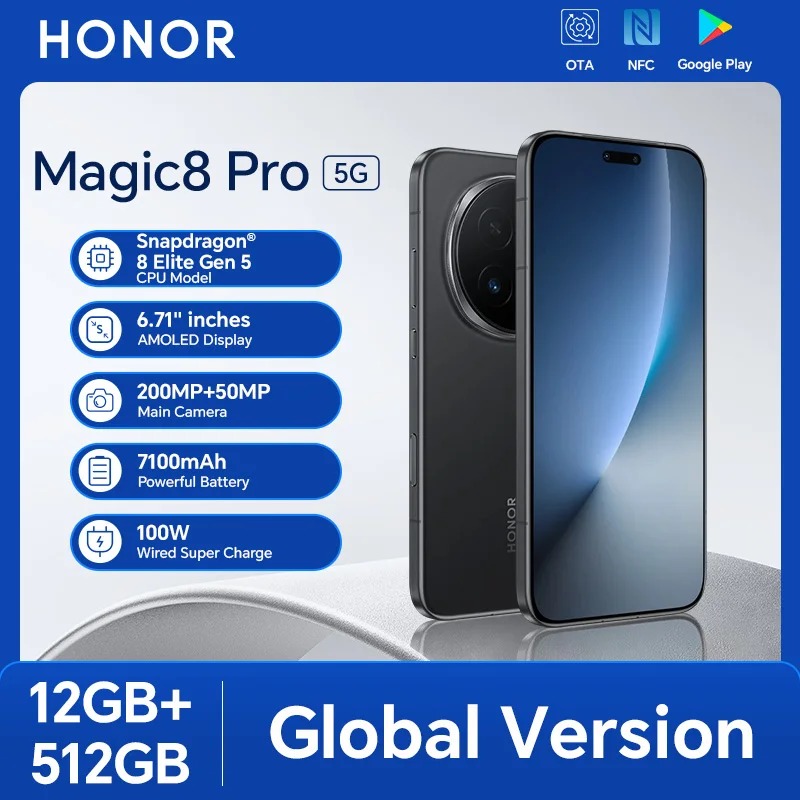 HONOR Magic8 Pro Global – 12GB+512GB, 6.71" 120Hz OLED, 200MP Cameras, 7100mAh Battery, 100W SuperCharge, Android 16 - Image 10